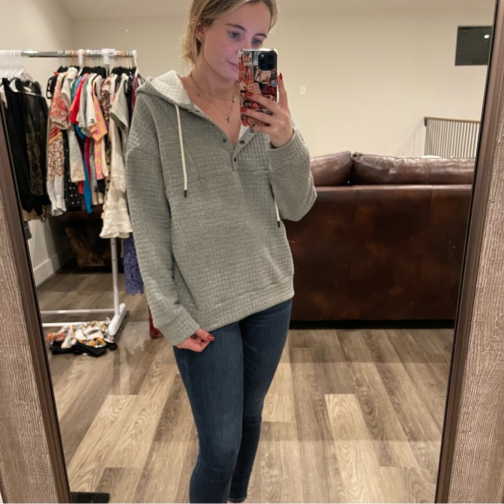 Gray Women's Hoodie Top